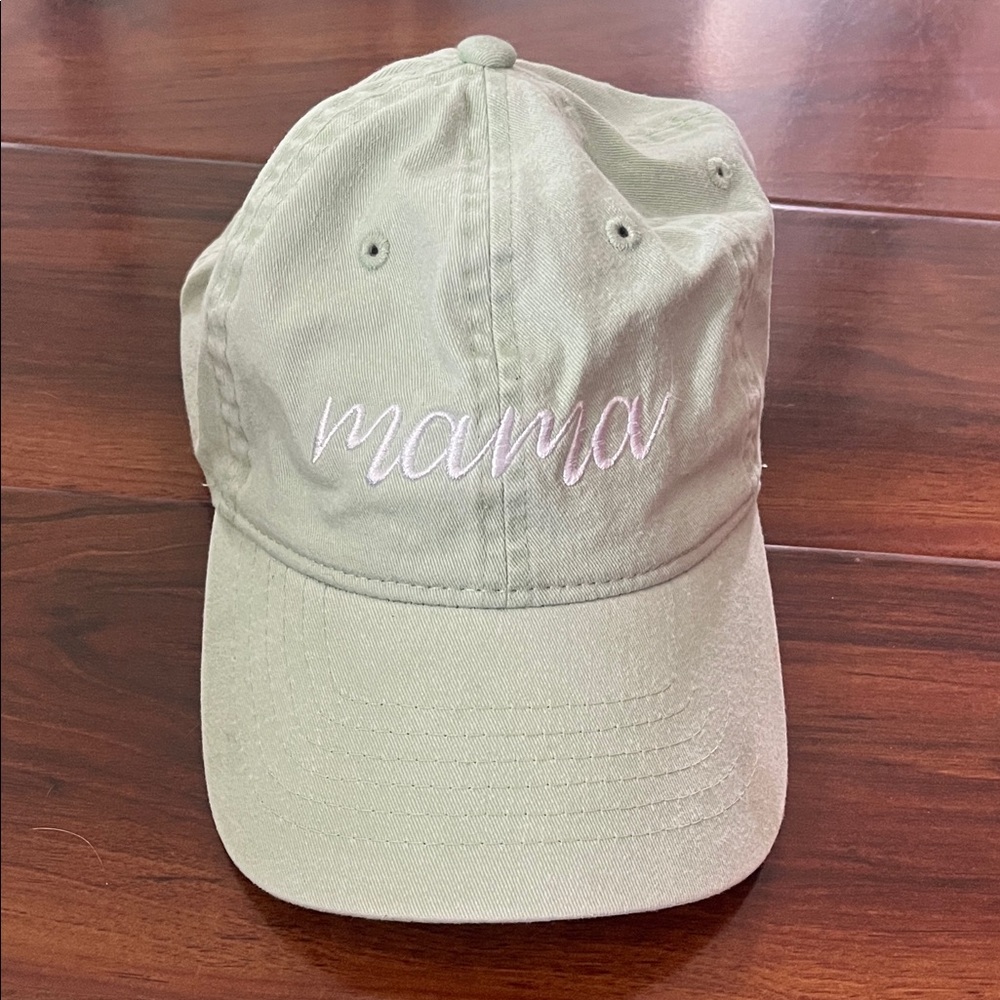 Mama Embroidered Baseball Cap - Sage Green